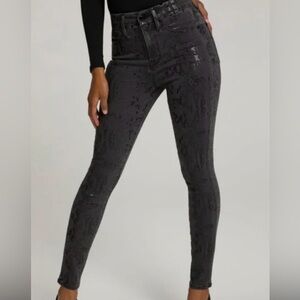 Good American metallic snakeskin jeans